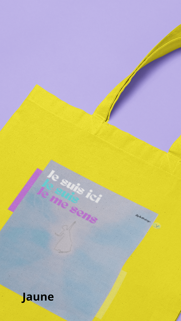 Sac coton Art & Esprit – Je suis ici, je suis, je me sens | Pratique, résistant et inspirant 4 Sac coton